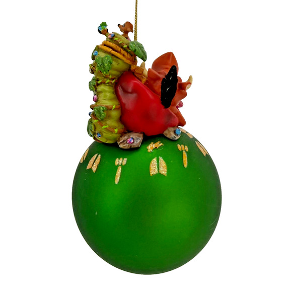 Disney Lion King Timon & Pumbaa “Jungle Bells” Green Christmas Ornament 2000 - Picture 4 of 11